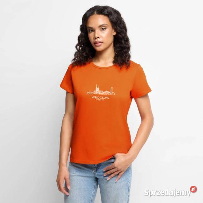 Ekologiczna damska koszulka Premium Wrocław czarny