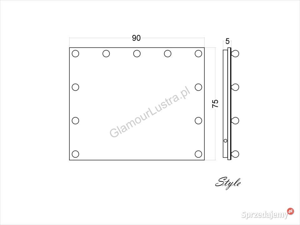 Lustro do wizażu STYLE Tafla 9075 11żarówek LED