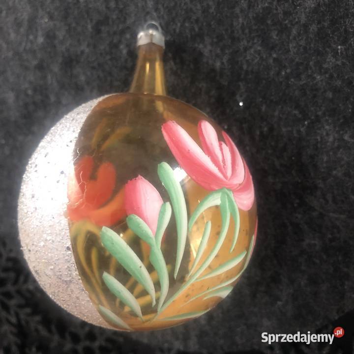 Kmpl 9 ręcznie malowane bombki choinkowe PRL Rękodzieło Kraków