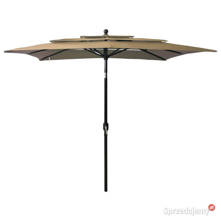3poziomowy parasol na aluminiowym słupku taupe Warszawa