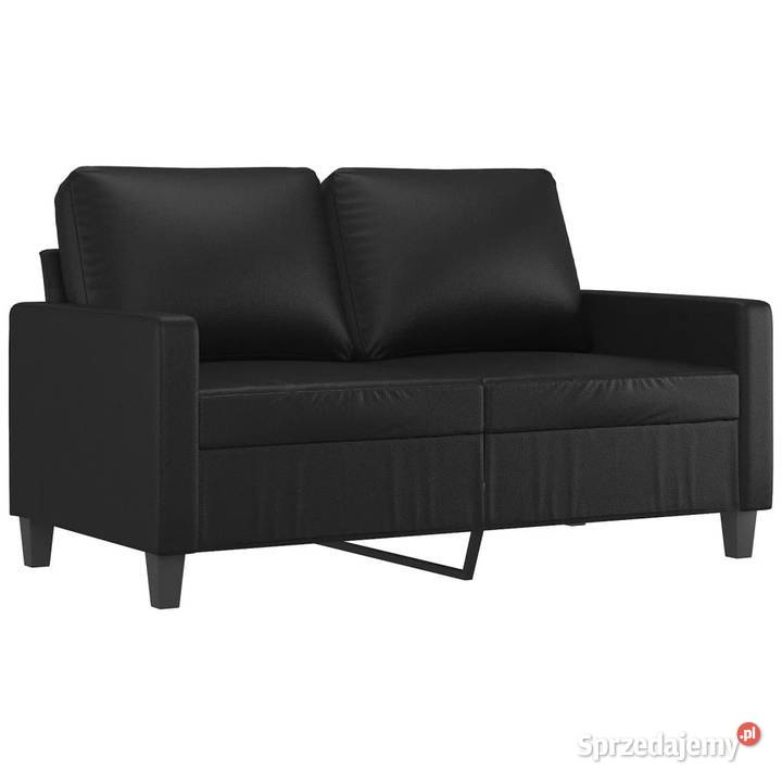 4osobowa sofa z poduszkami czarna sztuczna skóra Warszawa sprzedam