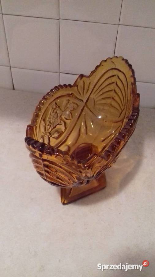 Owocarka szklana miodowa Vintage do sprzedania Kraków sprzedam