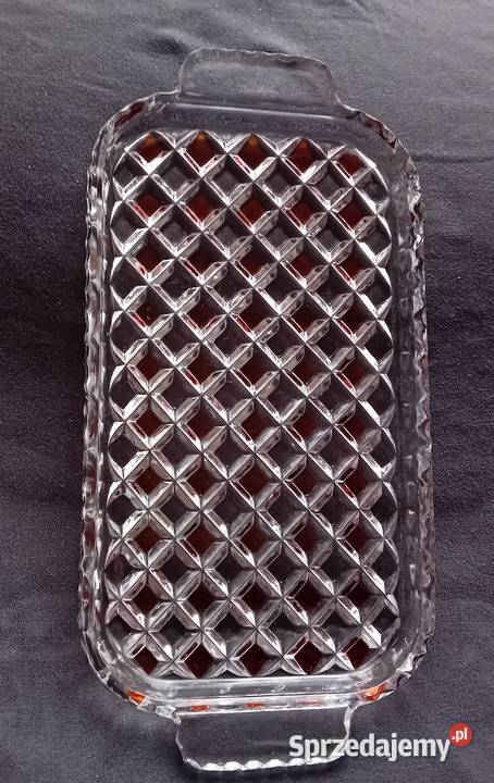 Kryształowa tacka z lazurowanym na kolor miodowy Koźminek