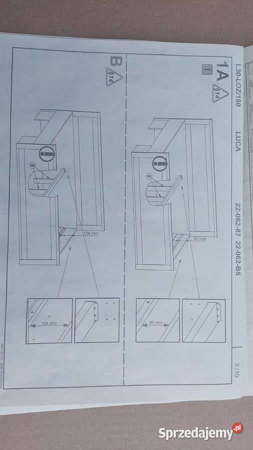 Rama łóżka BRW Luca 180x200 Ramy i stelaże Poznań
