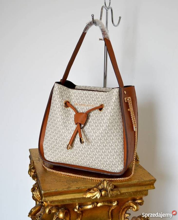 MICHAEL KORS TOREBKA MK MONOGRAM ŁAŃCUSZKI ECRU biały Bydgoszcz sprzedam