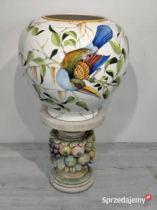 Wazon amfora włoska porcelanowy z podstawą łódzkie Poddębice sprzedam