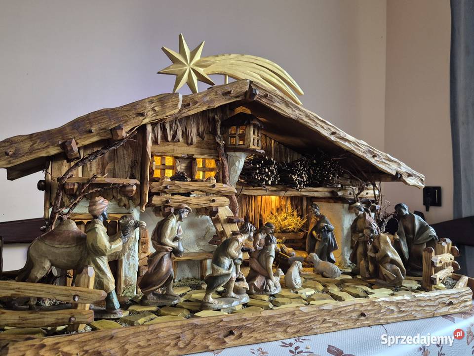 Duża szopka Bożonarodzeniowa z figurami śląskie Żywiec