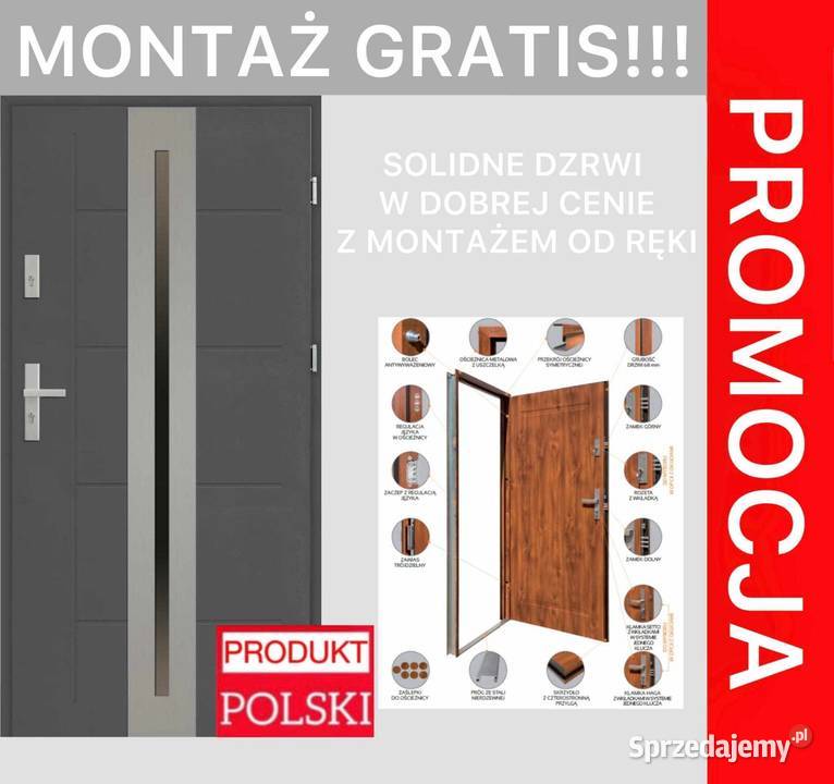 Drzwi zewnętrzne z montażem do bloku ręki łódzkie Piotrków Trybunalski