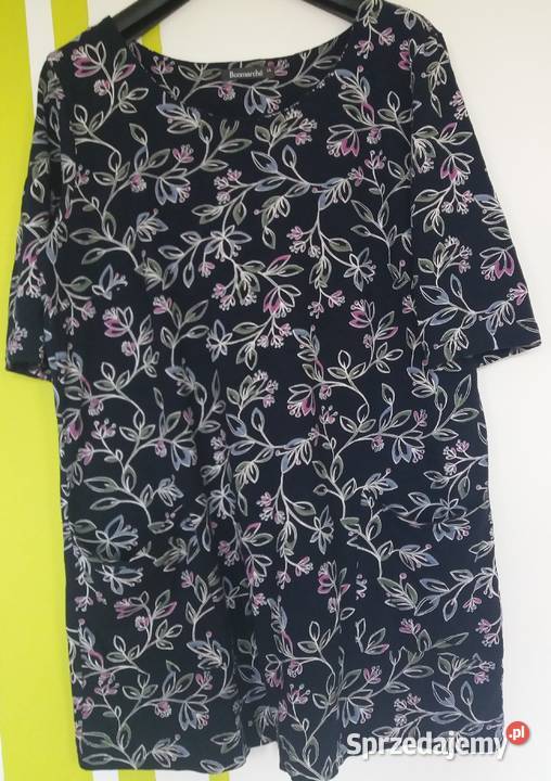 L Bawełniana tunika granatowe tło Bonmarche Rozmiar 46