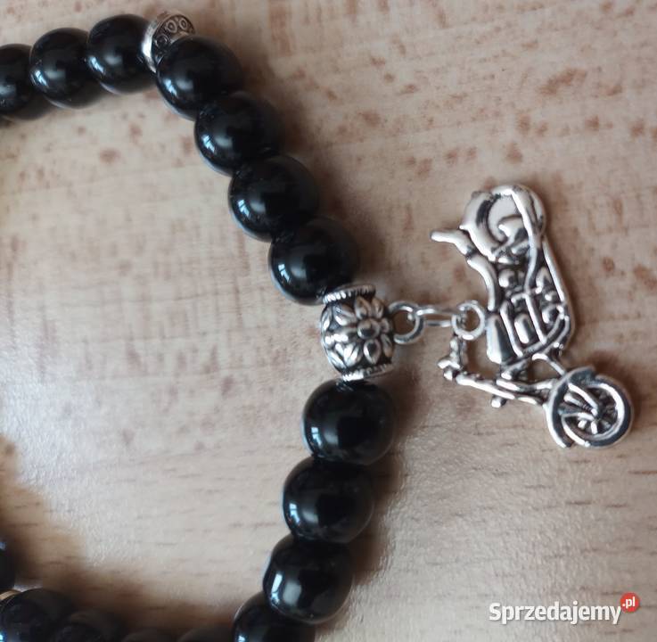 Bransoletka z koralików onyksowych z zawieszką Bransoletki Sosnowiec