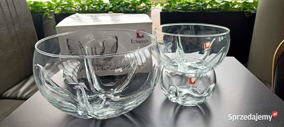 Zestaw 3 szklanych salaterekowocarek Warszawa