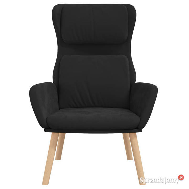 Fotel czarny obity aksamitem WM341357 Fotele Warszawa
