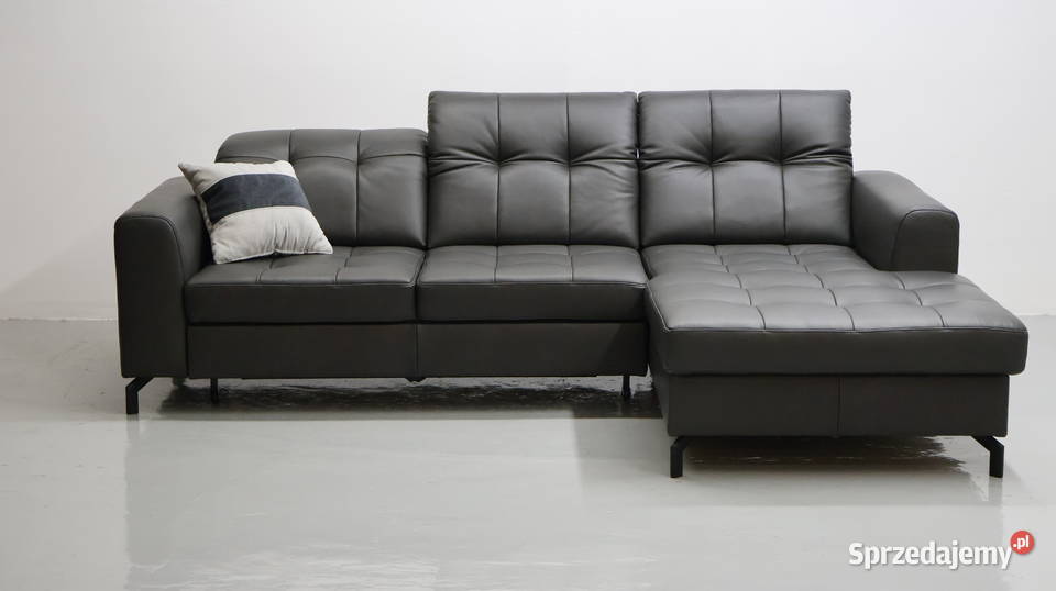 TOH Narożnik z funkcją spania skóra naturalna 76cm Poznań