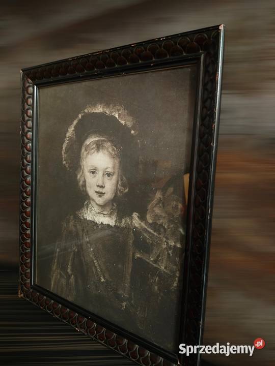 Stara Heliograwiura REMBRANDT Portret Chłopca