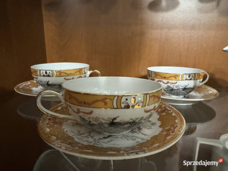 Serwis do herbaty z czasów PRL lata 80 porcelana Częstochowa