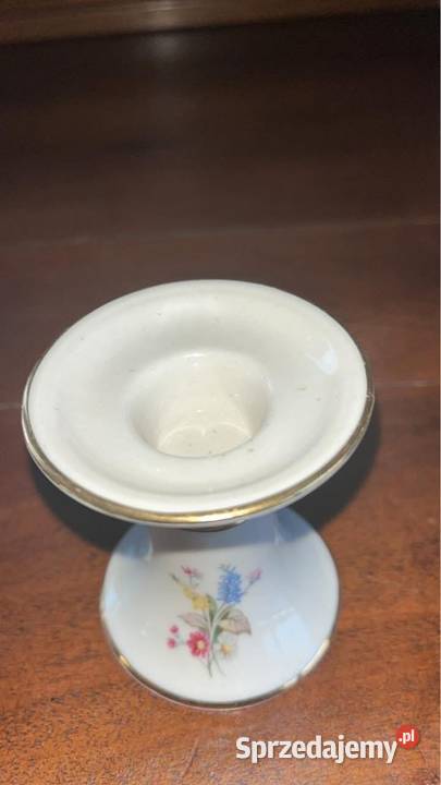 Świecznik na jedną świecę Kerafina Bavaria Ecru Gdańsk sprzedam