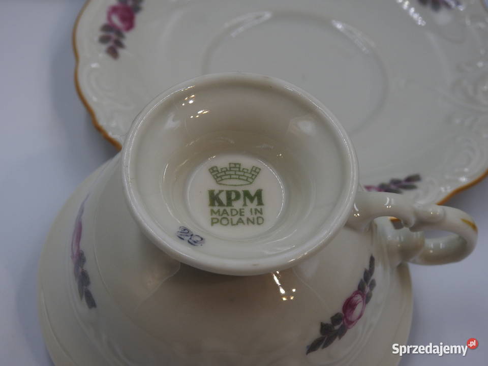 Piękny zestaw filiżanki i cukiernica KPM lata Inowrocław sprzedam