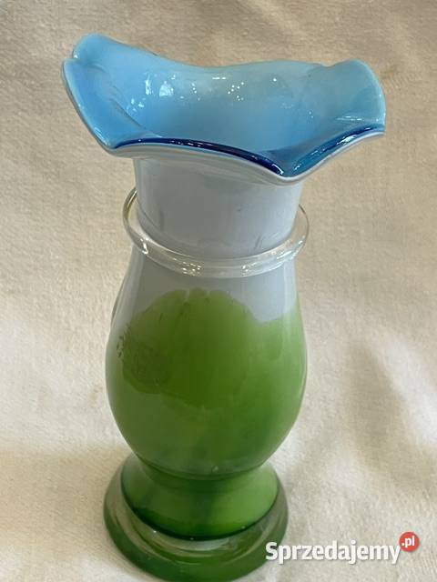 Ciekawy wazon różnokolorowy szkło artystyczne Kraków