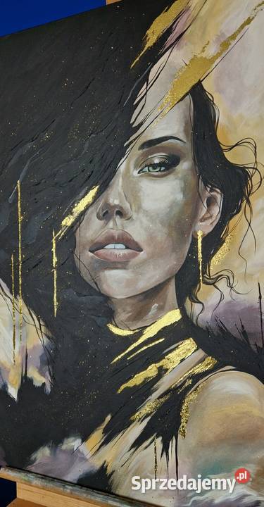 Nowoczesny obraz Kobiecy portret 80x60 Antyki, Sztuka, Kolekcje małopolskie