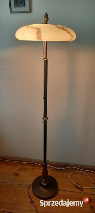 Elegancka mosiężna lampa podłogowa z dużym Skierniewice