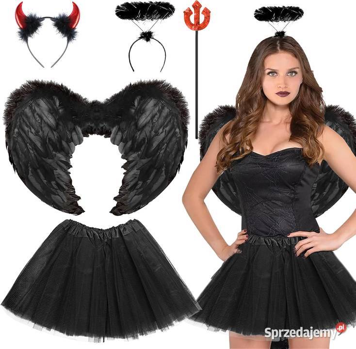 Halloween Kostium Upadłego Anioła Czarne Brzozów