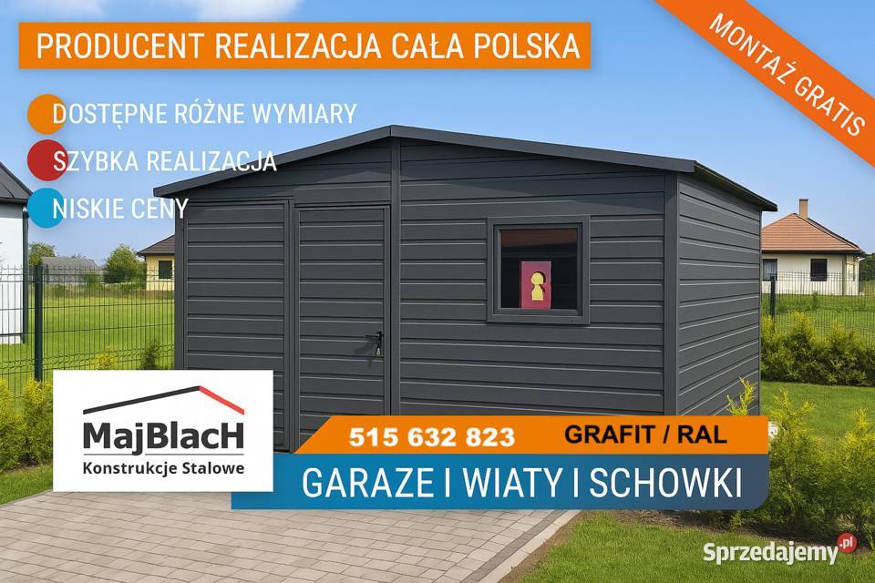 Drewnopodobny GARAŻ BLASZANY Blaszak Garaże Sprzedaż Jaworzno