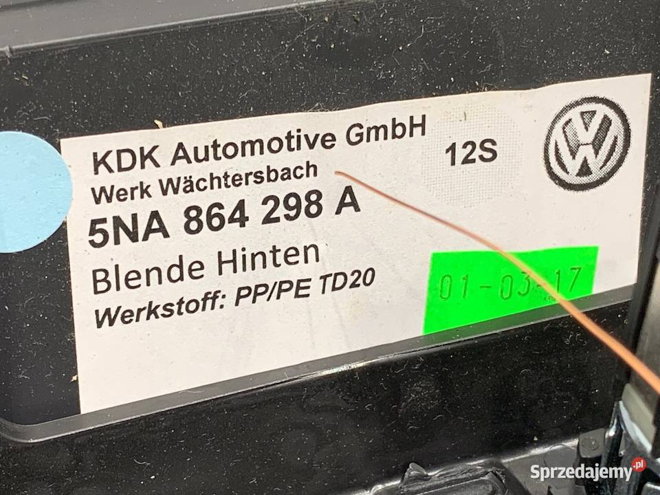 KRATKA NAWIEWU TYŁ VW TIGUAN 5NA864298A SUV