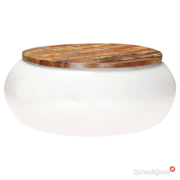 Stolik kawowy biały 68 x 68 x 30 lite drewno z sprzedam
