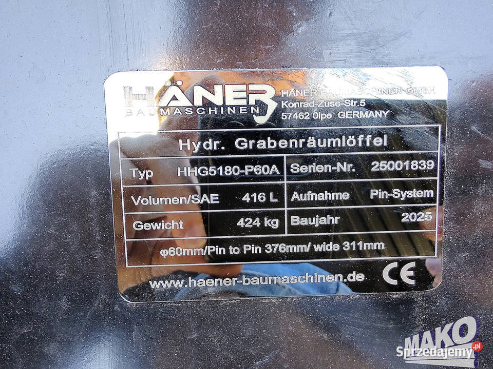 NOWA Łyżka skarpowa hydrauliczna Haner 177 do sprzedam