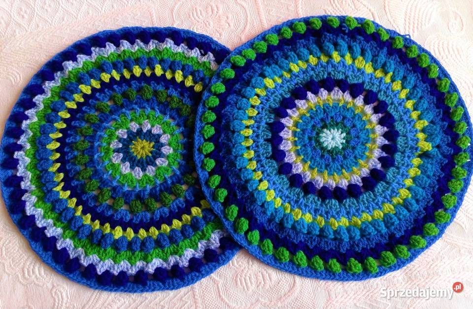 Szydełkowa mandala szafir śląskie