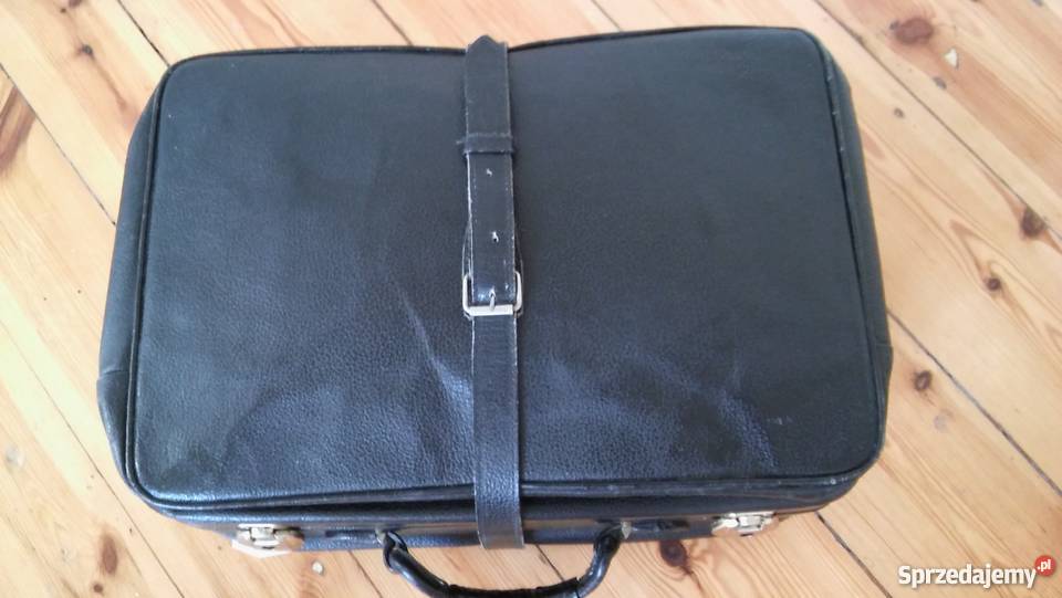 WALIZKA czarna skórzana antyk unikat Gdańsk sprzedam