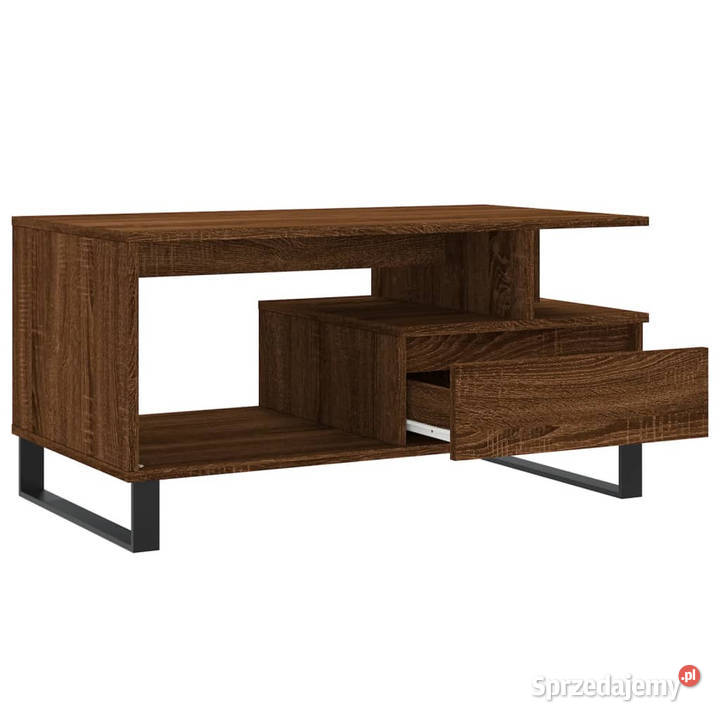 Stolik kawowy brązowy dąb 90x49x45 materiał Warszawa