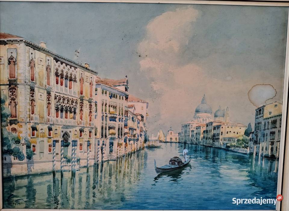 Rafael Senet Perez Akwarela Wenecja Malarstwo sprzedam
