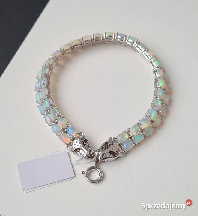 Srebrna bransoletka z opalami etiopskimi Otwock sprzedam