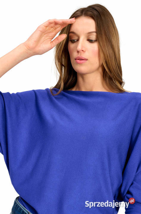 Sweter nietoperzowy z rękawem 34 chabrowy mazowieckie Warszawa