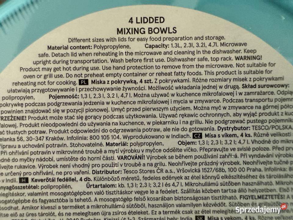 Miski plastikowe zestaw Warszawa