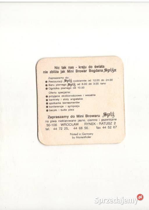 Spź podstawka do piwa 1 Gliwice
