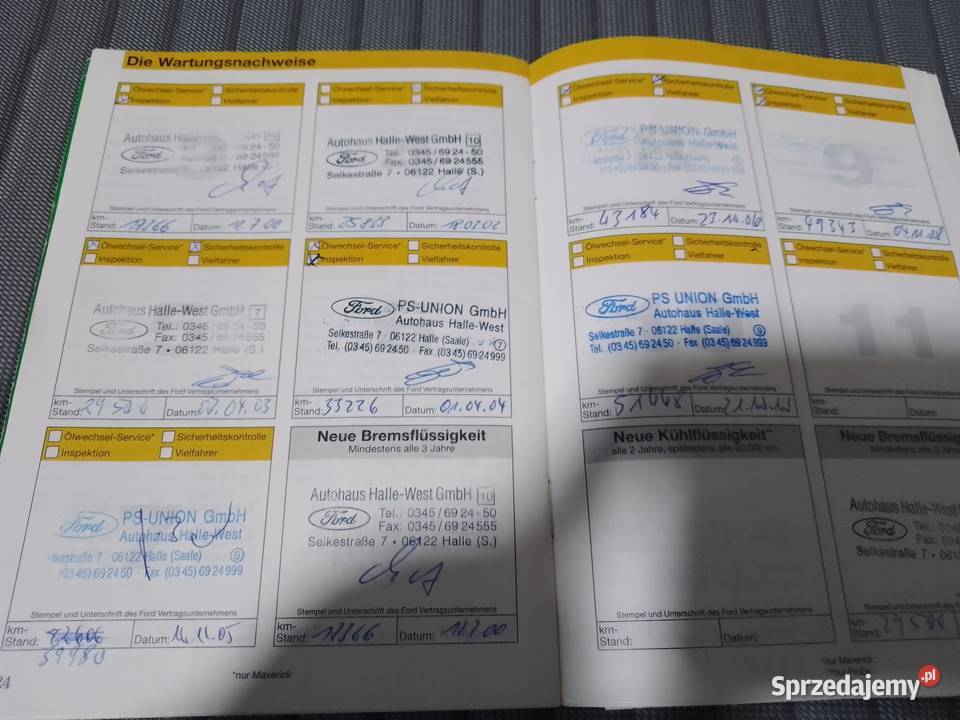 Ford Fiesta 1997 Książka Gwarancyjna Serwisowa Łódź