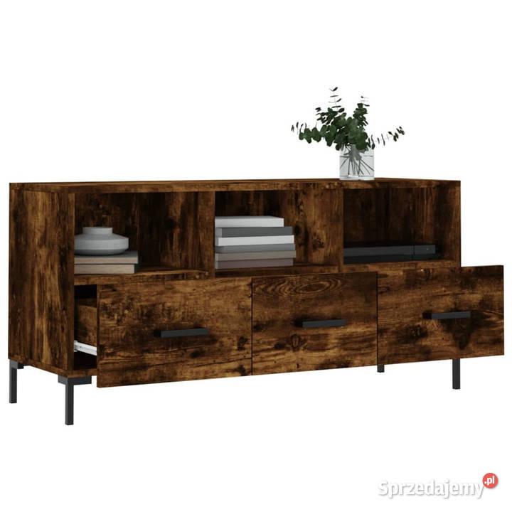 Szafka pod TV przydymiony dąb 102x36x50 WM829041 sprzedam
