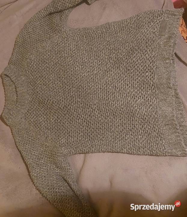 Sweter szary z wełna Bez wzoru Józefów Roztoczański