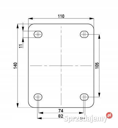 Kółko Obrotowe z Gumy z Płytą Górną 125mm 300 Kozienice