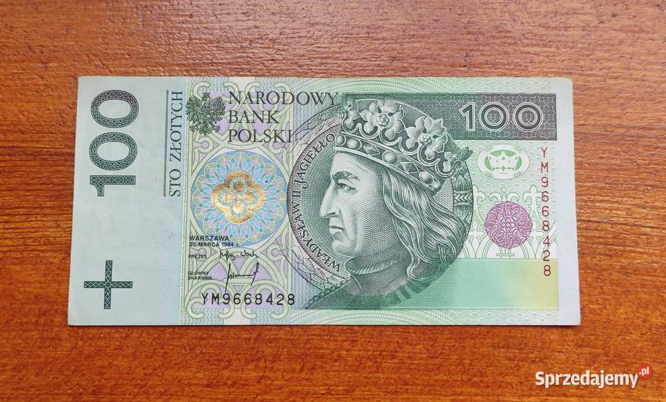 KolekcjaBanknot 100 1994 seria YM Zastępcza Pruszków