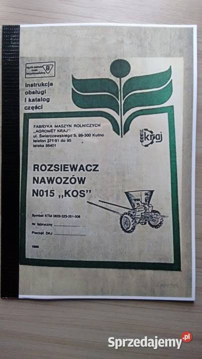 Instrukcja i katalog części rozsiewacz KOS NO15