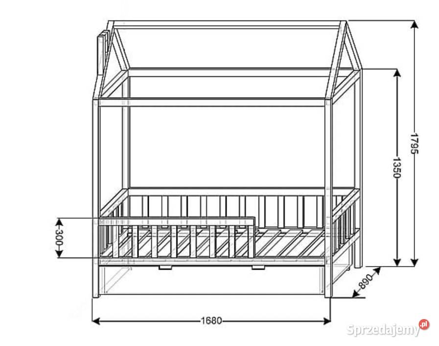 Dębowe łóżko domek dziecięce 160 x 80 Poznań