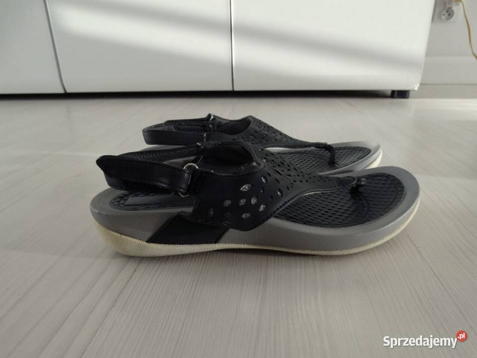 Buty Sandały Sportowe Japonki Czarne Ekoskóra Sandały i klapki Łomża