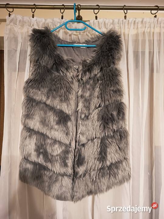 Damska Futrzana Kamizelka Bezrękawnik Faux Fur Suwałki