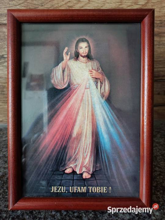 Obrazek w drewnianej ramie Jezu Ufam Tobie Wrocław