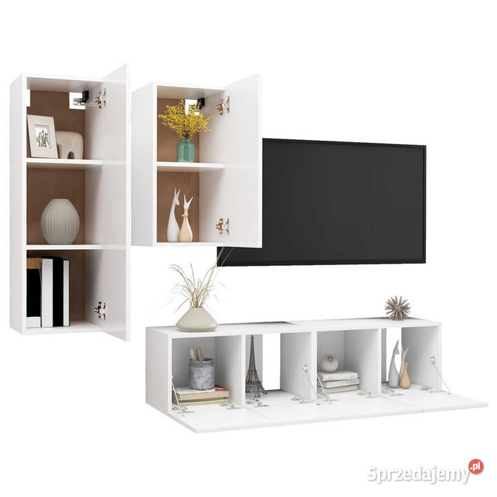 4cz zestaw szafek TV biały materiał Warszawa
