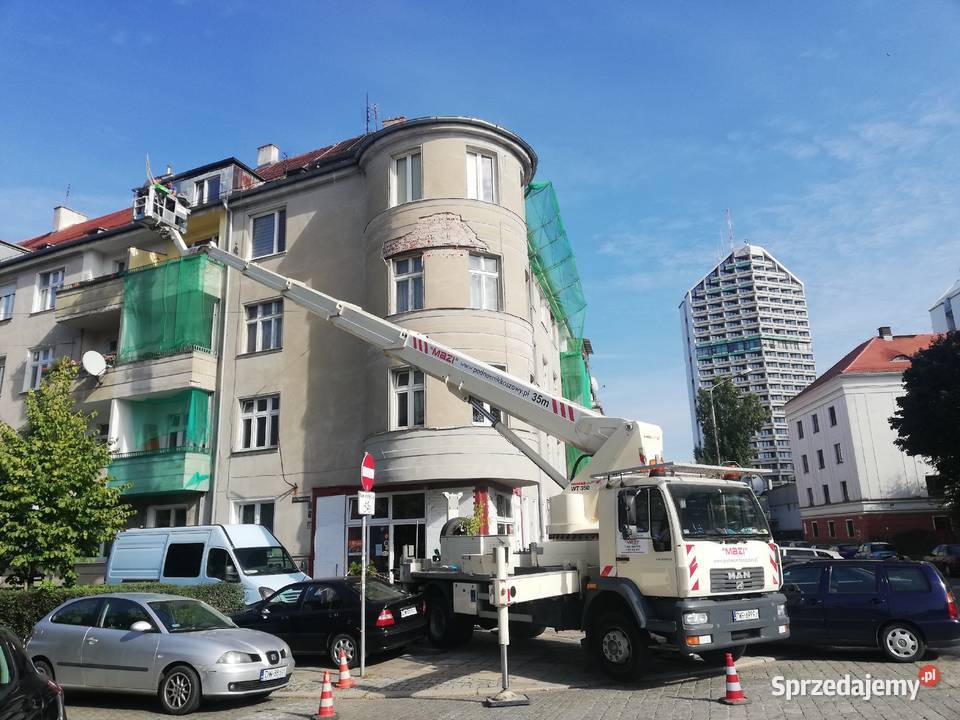 Podnośnik koszowy zwyżka wynajem usługi Wrocław
