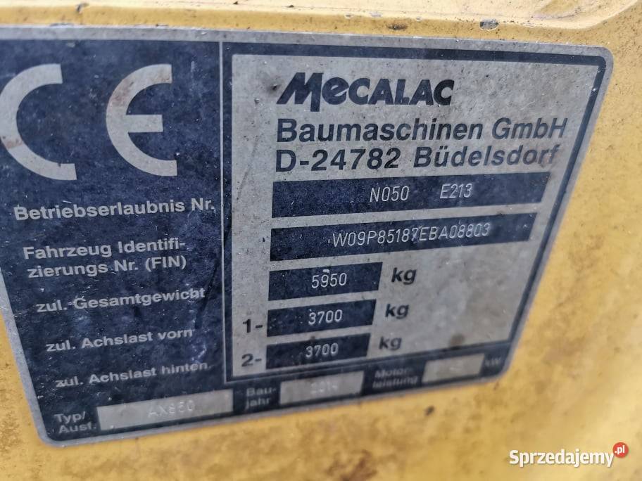 Mecalac AX 850 Środek mostu Spicer Wilkowo